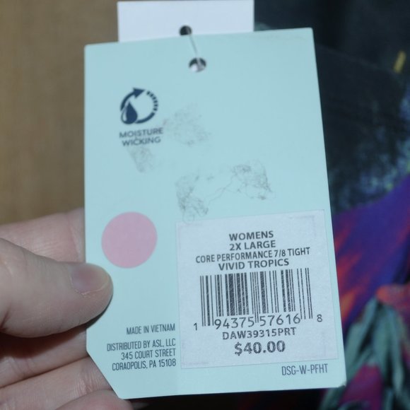 NWT DSG Women's Core performance 7/8 Tight vivid Tropics Plus size Leggings - Picture 2 of 7